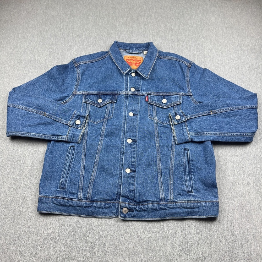 Levis Denim Jacket Mens Large Blue Trucker Western Rodeo Classic Coat 72334-1049
